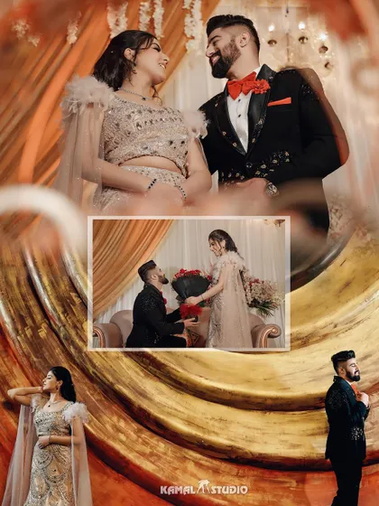An extensive collection from an engagement, showing the couple's dance, portraits, cake cutting, and moments with family and friends.