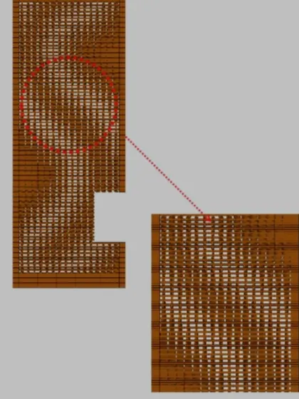 A digital diagram showing the parametric logic behind the brick facade's design.