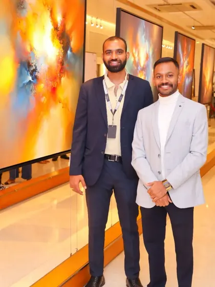 Members of the Rubix Collective team at the 'Mystic Mirage' show, our valued partners in bringing international art to India.