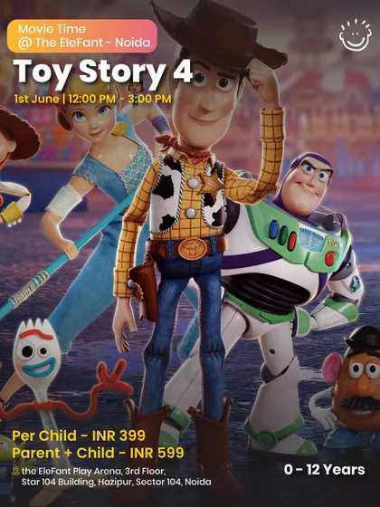 Movie Time at The EleFant in Noida, featuring a screening of Toy Story 4.