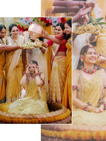 A duplicate of image 332, showcasing the joyful and sacred moments of a Haldi ceremony.