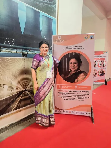 Our founder at a national conference for women in science and technology in Bhopal. Her presentation on puppetry stirred great interest, showing the universal appeal of art and storytelling across different fields.