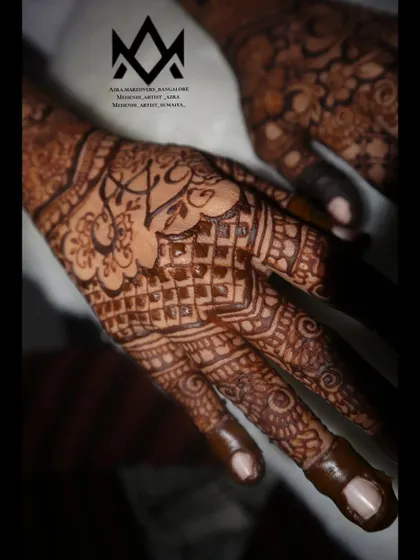 A close-up of the palm, showing the fine lines and patterns of this engagement design.