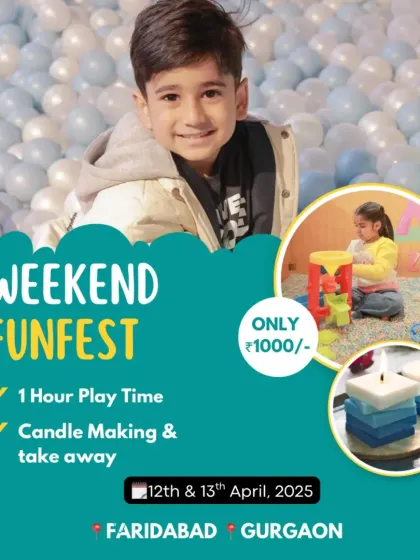 Our Weekend Funfest combined an hour of play time with a creative candle-making workshop where kids could make and take home their own creations.
