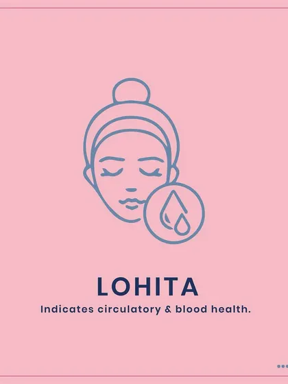 Lohita is the second layer of the skin and is red in color. Its health indicates the quality of our blood and circulation, which is vital for a radiant complexion.