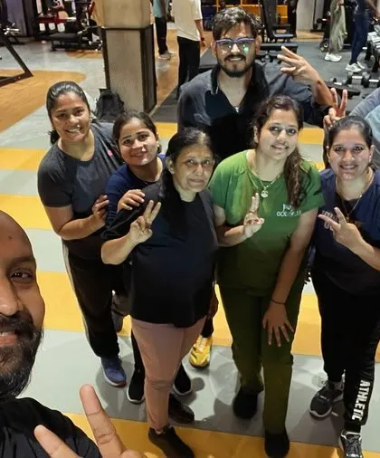 A selfie capturing the fun and camaraderie of our group classes. Our instructors and members create a welcoming atmosphere for everyone.