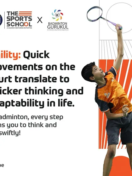 This graphic explains how the quick movements in badminton translate to quicker thinking and adaptability in life.
