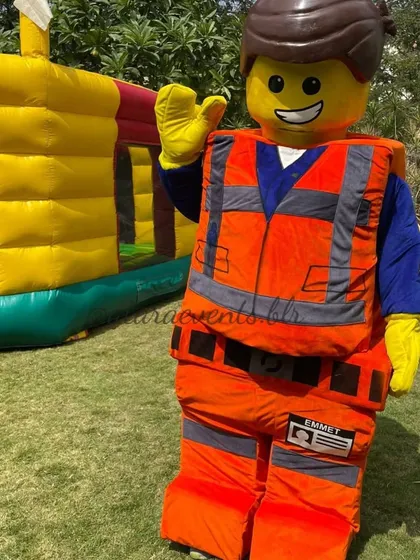 I can arrange for special guest appearances, like this life-sized Emmet mascot from The LEGO Movie, ready to party with the kids.