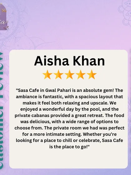 Aisha Khan calls us an absolute gem, and I couldn't be happier. Thank you for appreciating the relaxing and upscale feel.
