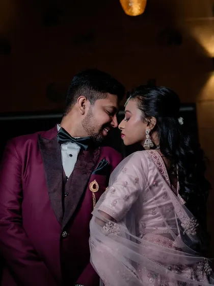 An intimate portrait of the couple from their reception.