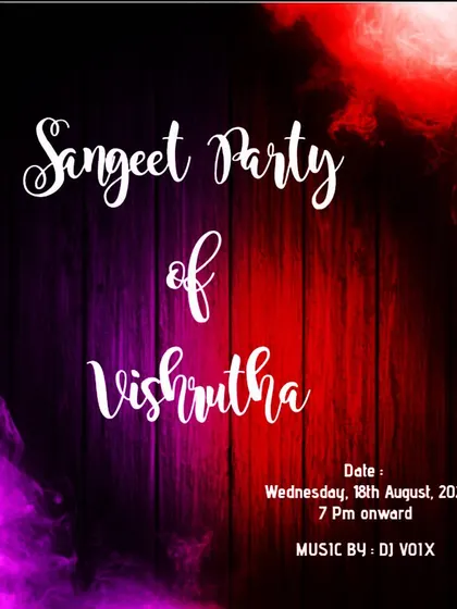 Providing the music for Vishrutha's Sangeet party. I work with clients to create a custom musical vibe that matches their personal style.