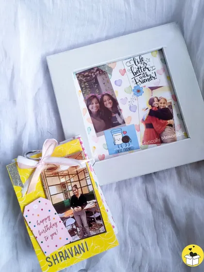 Another look at the 'Life is better with friends!' collage frame and the personalized birthday tag book I made as a set.