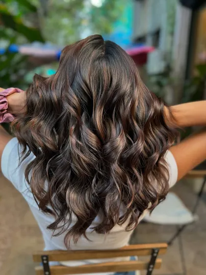 A final look at this stunning bridal hair. The color is subtle, elegant, and absolutely perfect for her big day. (No filter)