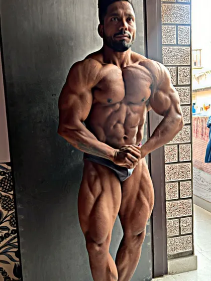 A throwback to a previous prep, showing a very lean and conditioned physique.