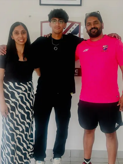 A special visit from our former player Nihaar, now playing in the Second Division League in Slovenia, with his family. It's a joy to see our players succeed on the international stage.