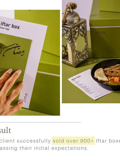 The results speak for themselves. Our strategic campaign helped our client sell over 900 Iftar boxes, proving that great content directly translates to business growth.
