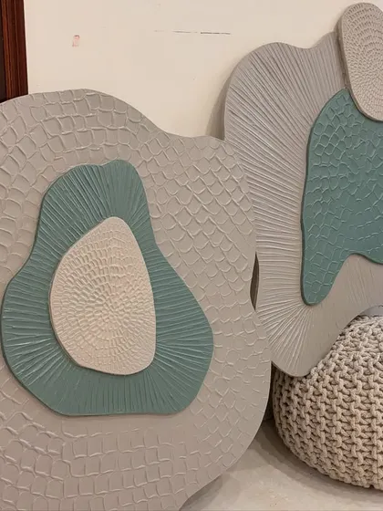 Another angle of the organic-shaped diptych. The custom shapes break away from the traditional rectangle, offering a more dynamic and unique option for wall decor.
