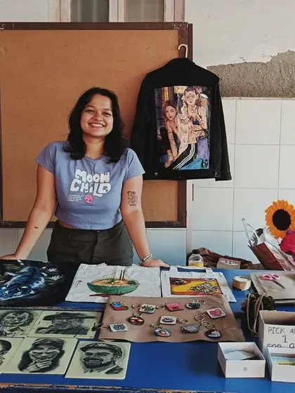 This is me at my stall, surrounded by my work. Being able to share my passion with others and create things that make people happy is truly a dream come true.