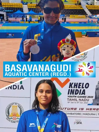 Vihitha and Aditi with their silver medals from the Khelo India Youth Games.