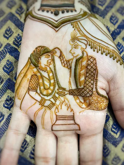 The wedding ceremony portrait, now with shading and details that bring the scene to life.