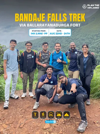 A group of friends gives a thumbs-up on the Bandaje Falls trail. The energy and enthusiasm are contagious.