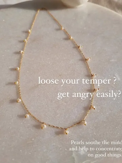 For those with a quick temper, pearls can have a wonderful calming effect. This is my freshwater pearl choker, a delicate piece to help soothe the mind.