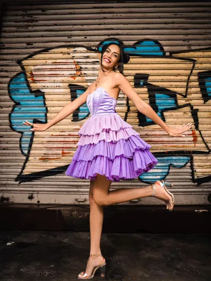 Another fun, high-energy pose from the urban fairy shoot.
