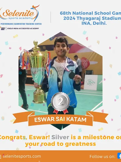 Eswar Sai Katam with a huge Silver medal win at the 68th National School Games in Delhi. A milestone on his road to greatness.