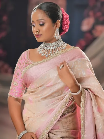 This image captures the divine quality of the look. The makeup is blended to perfection, creating a seamless and radiant finish.