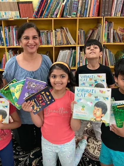 Meet some of our proud Bookyardigans! In our book club, children don't just read; they discuss, debate, and share their unique perspectives. This picture captures the pride and accomplishment they feel after completing and discussing their books together in an offline session.