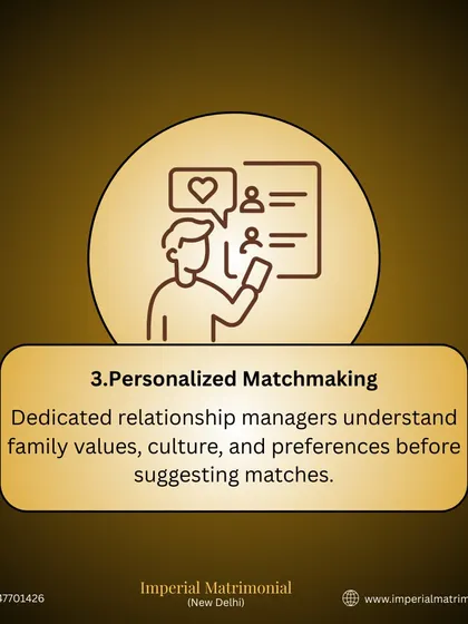 Personalized matchmaking is the cornerstone of our service. Our dedicated relationship managers invest time to understand family values, culture, and nuanced preferences before suggesting any potential matches.