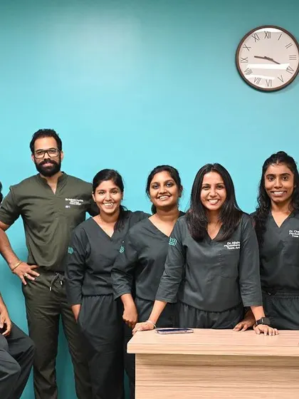 A group photo of our team at the front desk. We are always ready to welcome you with a smile.