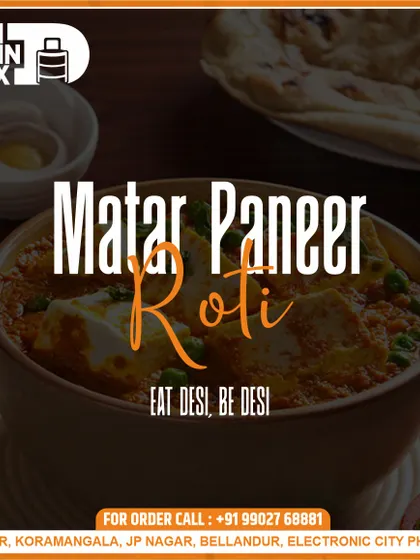 Eat Desi, Be Desi. This is my Matar Paneer with Roti, a classic combination that is both comforting and delicious. It's a staple homemade meal that never disappoints.