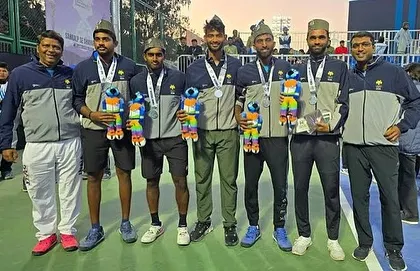 Representing Karnataka with pride. Our players Rishi and Adil with their silver medals from the National Games. Their journey is an inspiration to all our younger athletes.