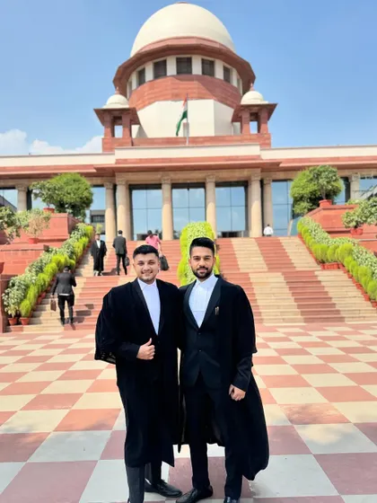 With my colleague and brother, Advocate Akarsh Sharma, at the Supreme Court. Strong professional relationships are the foundation of a successful legal practice.