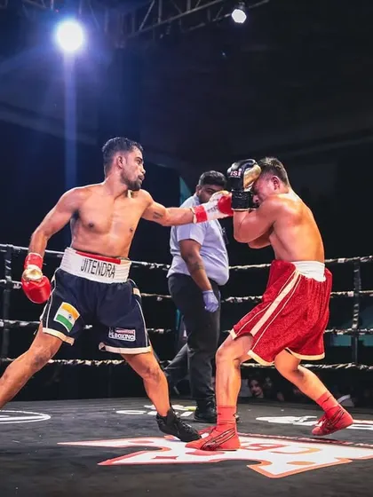 A clean jab lands, showcasing the technical skill on display at our events.