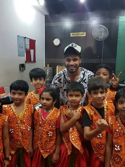 My students in their vibrant costumes for a Ganesh Chaturthi performance. I love creating choreography that matches the festive spirit of the occasion.