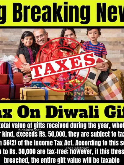 With festivals come gifts, but did you know there are tax implications? Under the Income Tax Act, if the total value of gifts you receive in a year exceeds Rs. 50,000, the entire amount becomes taxable. It's important to be aware of these rules.