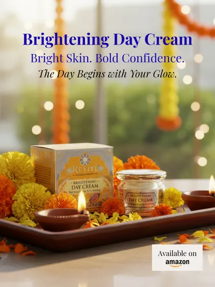 Bright skin, bold confidence. My Brightening Day Cream is an essential part of any festive ritual, ensuring your day begins with your glow.