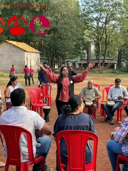 The joy is palpable as our facilitator leads a family group in an outdoor setting. These events are perfect for creating lasting memories.
