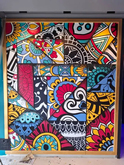 My first-ever mandala commission. As a graffiti writer, doing a detailed mandala with brushes was the final boss. It taught me a lot about patience and precision.