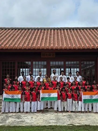 We believe in giving our students global exposure. Here is our team representing India at the Karate Kaikan in Okinawa, Japan. These opportunities allow them to train at the birthplace of karate and compete on an international stage.