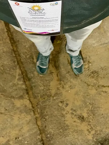 The aftermath of a long shift at the Surajkund Mela, captured by my muddy shoes and official ID. This is a small reminder of the sleepless nights and hard work that go into our large-scale community greening projects.