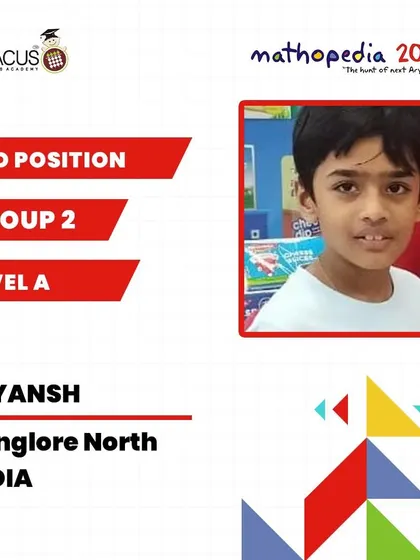 Reyansh from Bangalore North, who secured 2nd Position in his group.