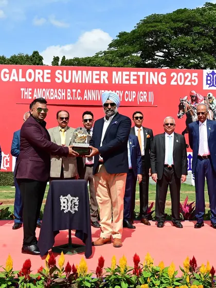 The Amokbash B.T.C. Anniversary Cup is presented by CEO Mr. Ullas Ramakrishna to the owners of Prana.