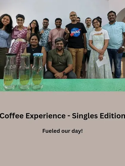 The happy aftermath of our singles-only Coffee Experience. We learned, we tasted, and we connected, all fueled by delicious coffee.