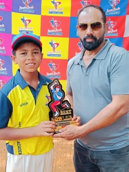 This U-10 player's sharp skills on the field earned him the Best Bowler award, highlighting his potential as a future pace or spin specialist.