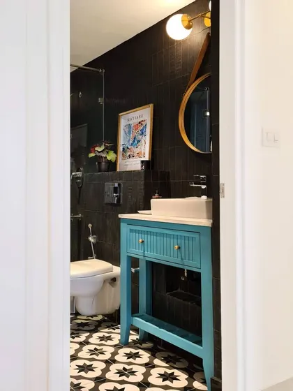 After shot of the moody bathroom.