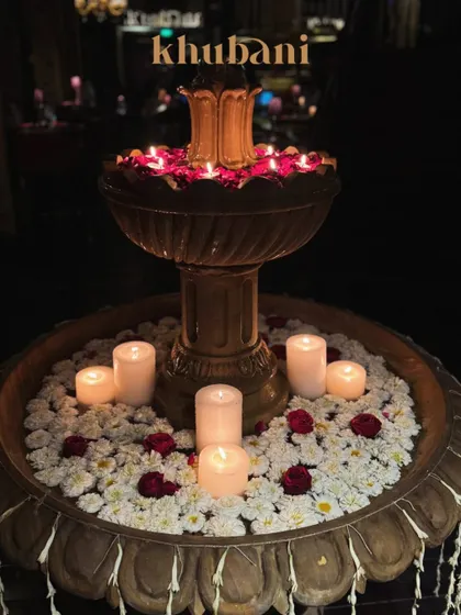 A centerpiece of our Roohani nights. This fountain, adorned with floating flowers and candles, sets a tranquil and beautiful tone for an evening of soulful music and dining.