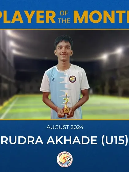 Rudra Akhade, our U15 Player of the Month for August 2024.